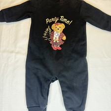 Ralph Lauren Girls Romper Size 6 Months Bear Party Time Pant Long Sleeve