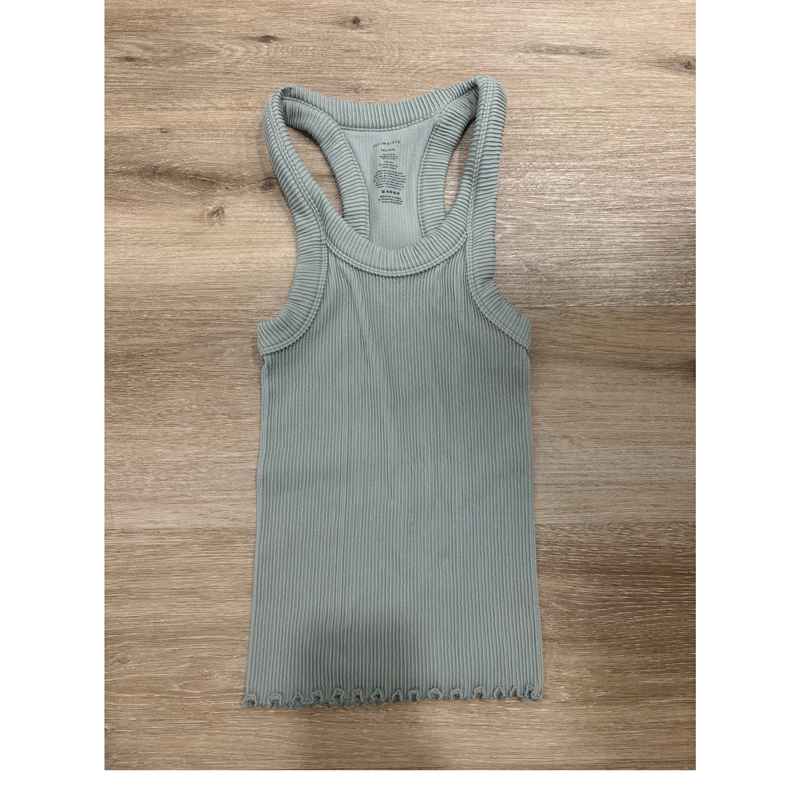 Free People Intimately  ribbed knit ruffle tank top, Size M.