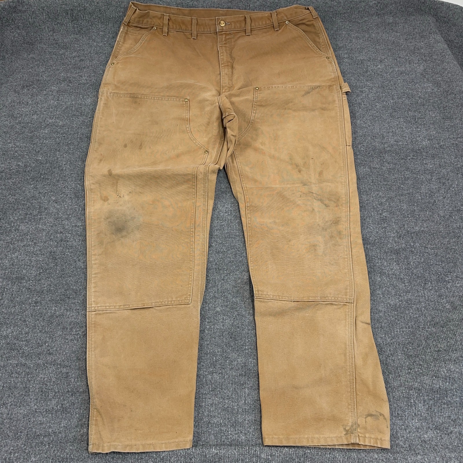 Vintage Carhartt Brown Double Knee Loose Fit Pants Mens 44X34 Made in USA