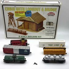 Rolling Stock Lot N Scale 6 Cars In Various Condition and cabin kit