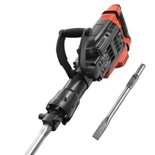 Demolition Jack Hammer Concrete Breaker 3500W Electric 2 Chisel Bits Black