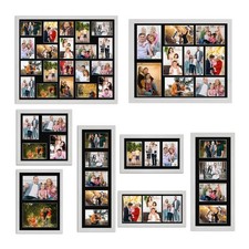 Modern White Ash Multi Aperture Photo Picture Frame With Black Mount