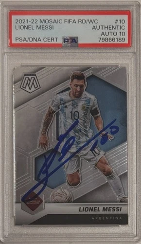 World Cup Lionel Messi 2021 Panini Mosaic World Cup Lionel Messi #10 Auto