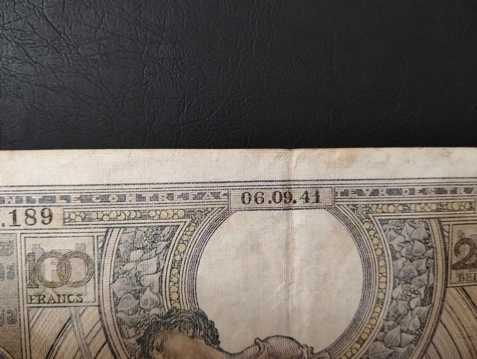 Belgium 100 Francs 20 belgas 06-09-1941 WWII Banknote  Rare Old Currency Date - Image 4 of 4