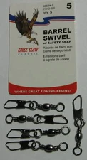 EAGLE CLAW Black Barrel Swivels Size 5 Qty (5) 1042-005