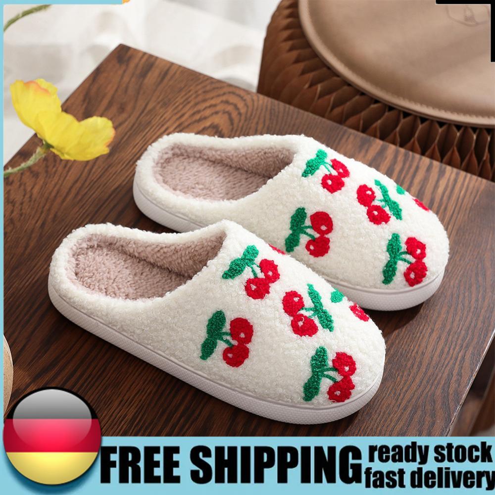 APL Pantofole Termiche Piatte in Peluche Ciliegio Comode per Camera da Letto Interno