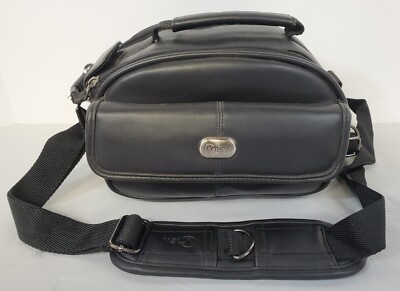iView Black Imitation Leather Padded Camera Case with Strap Multiple Pockets