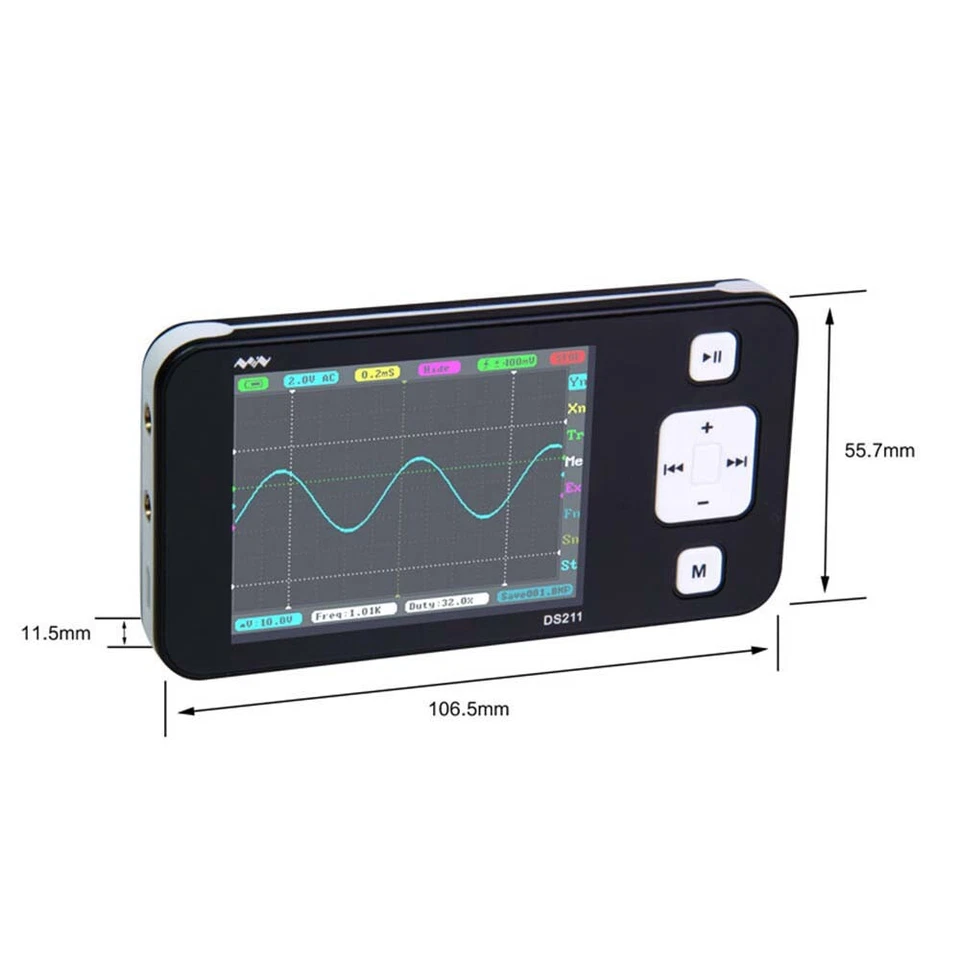 DSO211 DS211 VDC/AC Handheld Mini Digital Oscilloscope 200KHz Bandwidth 1MSa/s - Image 2 of 4