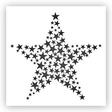 Star of Stars Stencil - Choose a Size - Laser-Cut Reusable Plastic