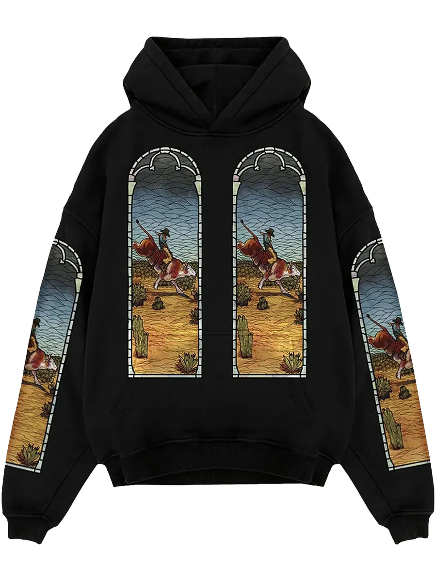 Who Decides War x EST Gee Stained Glass Hoodie In Black | eBay