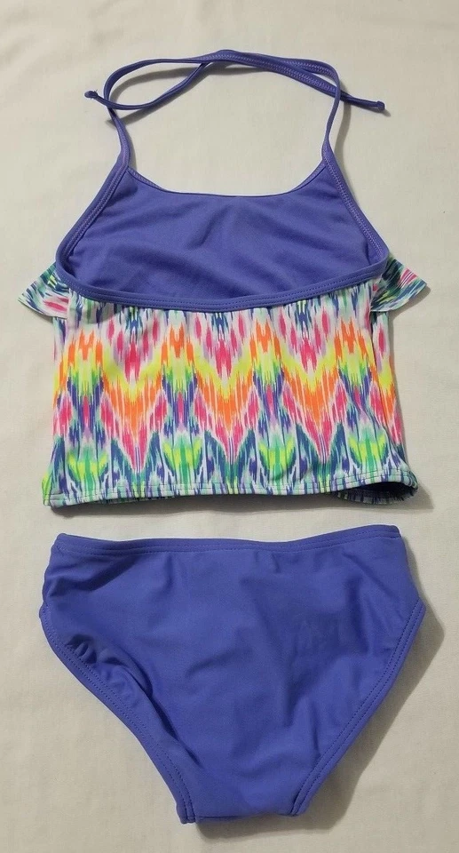 New Girl's Rainbow Circo Swimsuit UPF 50+ 2pc Tankini Top & Bottoms Size XS - Image 2 of 2