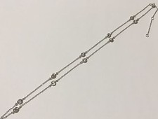 925 Sterling Silver Diamond by the Yard Necklace Adjustable 16''-18'' "Brand NEW
