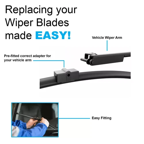 Mehr Wiper Blade Flat Front Kit Fits: BMW 5 Series 525i 3.0 Touring E61 - Picture 5 of 9