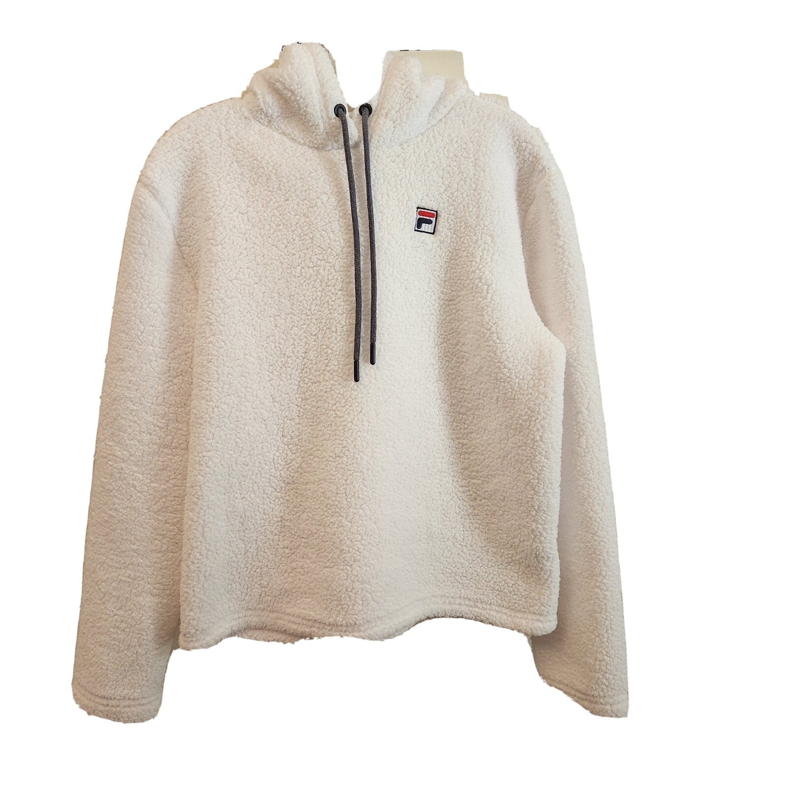 Giacca con cappuccio Fila bianca soffice taglia small LS pullover
