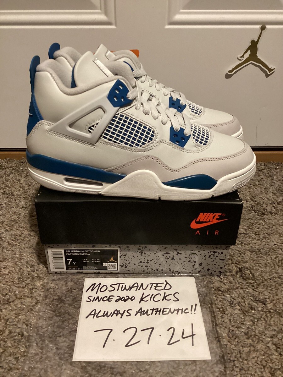 DS 2024 Nike Air Jordan Retro 4 OG Military (Industrial) Blue GS