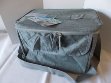 Kühltasche, faltbar, 19 l, Grau, ca. 34x25xH26cm, mit Tragegurt und Seitentasche