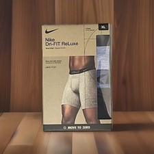 Nike Dri-FIT ReLuxe Boxer Briefs Mens XL Waist 40-42 Blue Stretch 2 Pack