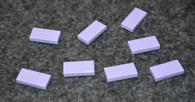(8) 1x2 Lavender Smooth Finishing Tile Bricks ~ New Lego Parts ~