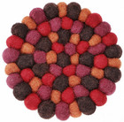 ❀ Untersetzer Topfuntersetzer Filzkugeln 20 cm Wolle Wein Rot Orange Filz Kugel