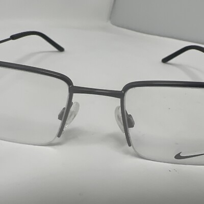 NIKE 8182 063 55/18 145 Gunmetal Half Rim Men's Eyeglass Frames