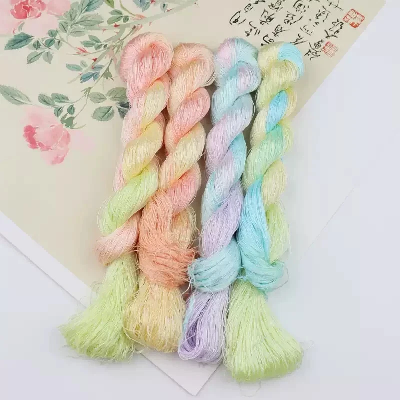 16silk tight twisted water ripple mulberry silk,hand-dyed embroidery silk thread - Image 2 of 4