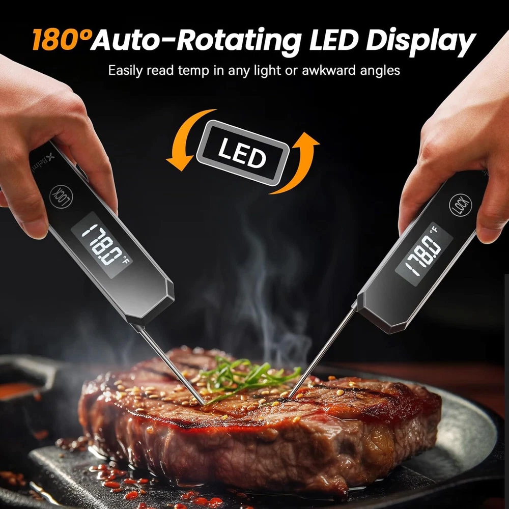 Meat Thermometer Digital, 0.5 Sec Instant Read with Gunmetal Gray Meat Thermometer Digital, 0.5 Sec Instant Read with Gunmetal Gray