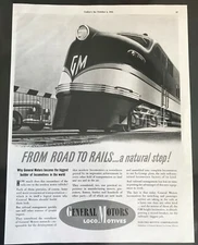 Why GM Became the Largest Builder of Locomotives Prior to WWII original 1941 Ad 