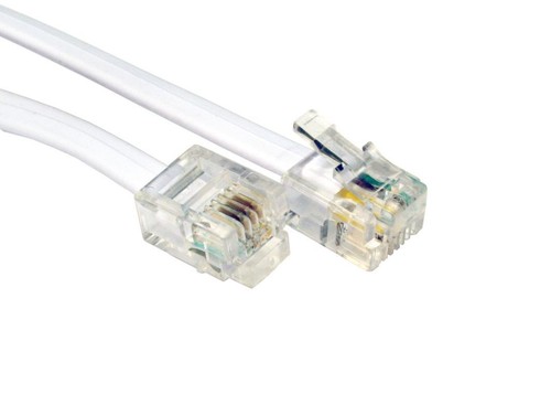 2M ADSL Internet Banda Ancha RJ11A RJ-11 Cable 2 Metros de Largo Blanco DSL | eBay