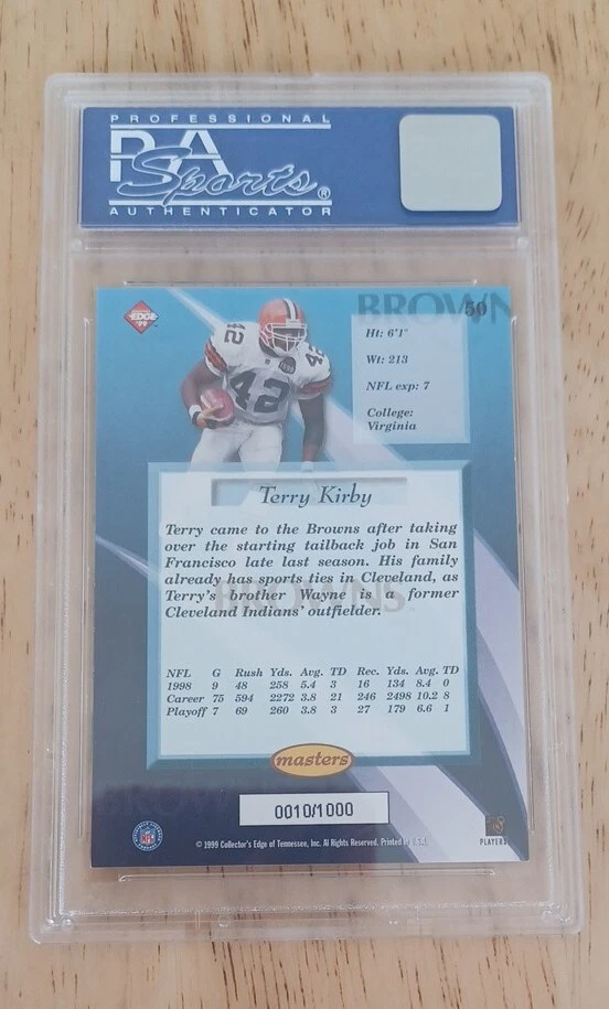 1999 Collector's Edge Masters #50 Terry Kirby Galvanized  0010/1000 PSA 9  - Image 3 of 4