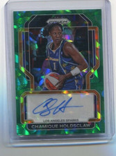 2022 Panini Prizm WNBA Signatures GREEN CRACKED ICE CHAMIQUE HOLDSCLAW #SG-CHC