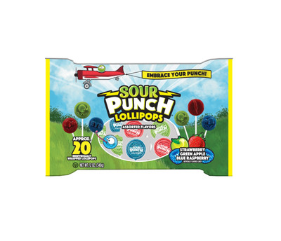 Sour Punch Lutscher verschiedene Süßigkeiten mit Fruchtgeschmack 20er 12oz (340g)