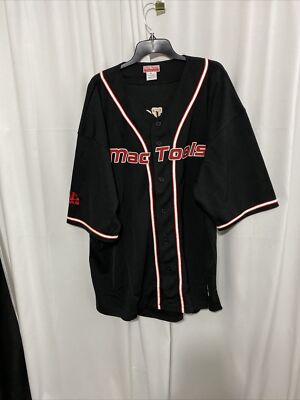 Mac Tools Baseball Jersey Mens 3XL Black Excellent Button Front Embroidered 38