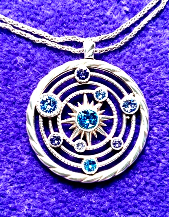 BRIGHTON HALO CORONA TANZANITE PURPLE BLUE HUES SWAROVSKI CRYST SLVR WATCH + tin Brighton halo tanzanite purple - Gem main image 2