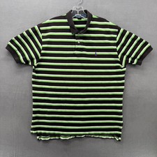 Polo Ralph Lauren Men's Striped Short Sleeve Polo Shirt Black Green White Size L