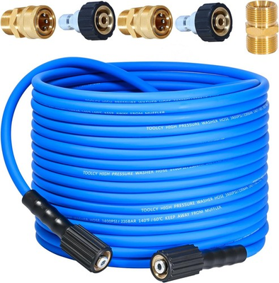 #ad 50ft Pressure Washer Hose 3400 PSI Kink Resistant 1 4 in. M22 amp; 3 8 QC $53.99