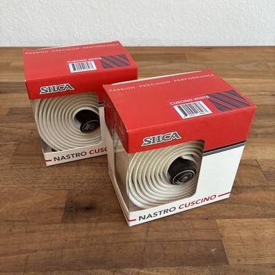 SILCA Nastro Cuscino 3.5mm White 2 Boxes Bicycle Handlebar Tape with Plugs NIB