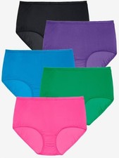 Catherine's size 12 5-Pack Tag-free Full Coverage Cotton Brief Bright Color