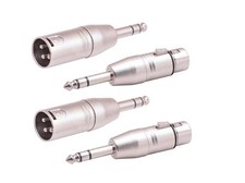 6.35mm 1/4 Male to XLR Male Adapter 2 Pack and TRS to XLR Female 2 Pack