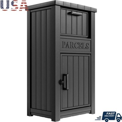 Lockable Delivery Box Waterproof Resin Package Storage Anti-Theft Tray New