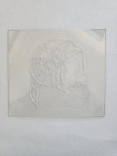 1980's Vintage Tattoo Flash Acetate 4x4 Skull Bandana