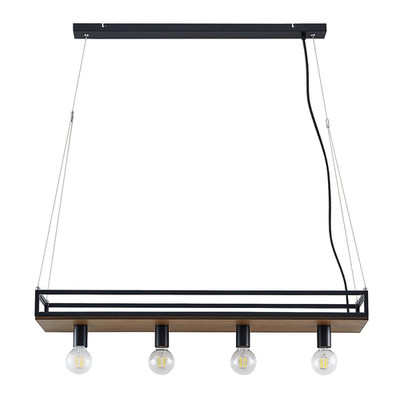 Lindby Pendelleuchte Hängelampe Kirista Holz E27 LED Pendelleuchte 100 cm