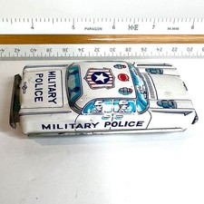 Vintage TN Nomura Japan Tin Friction Litho Military Police Car