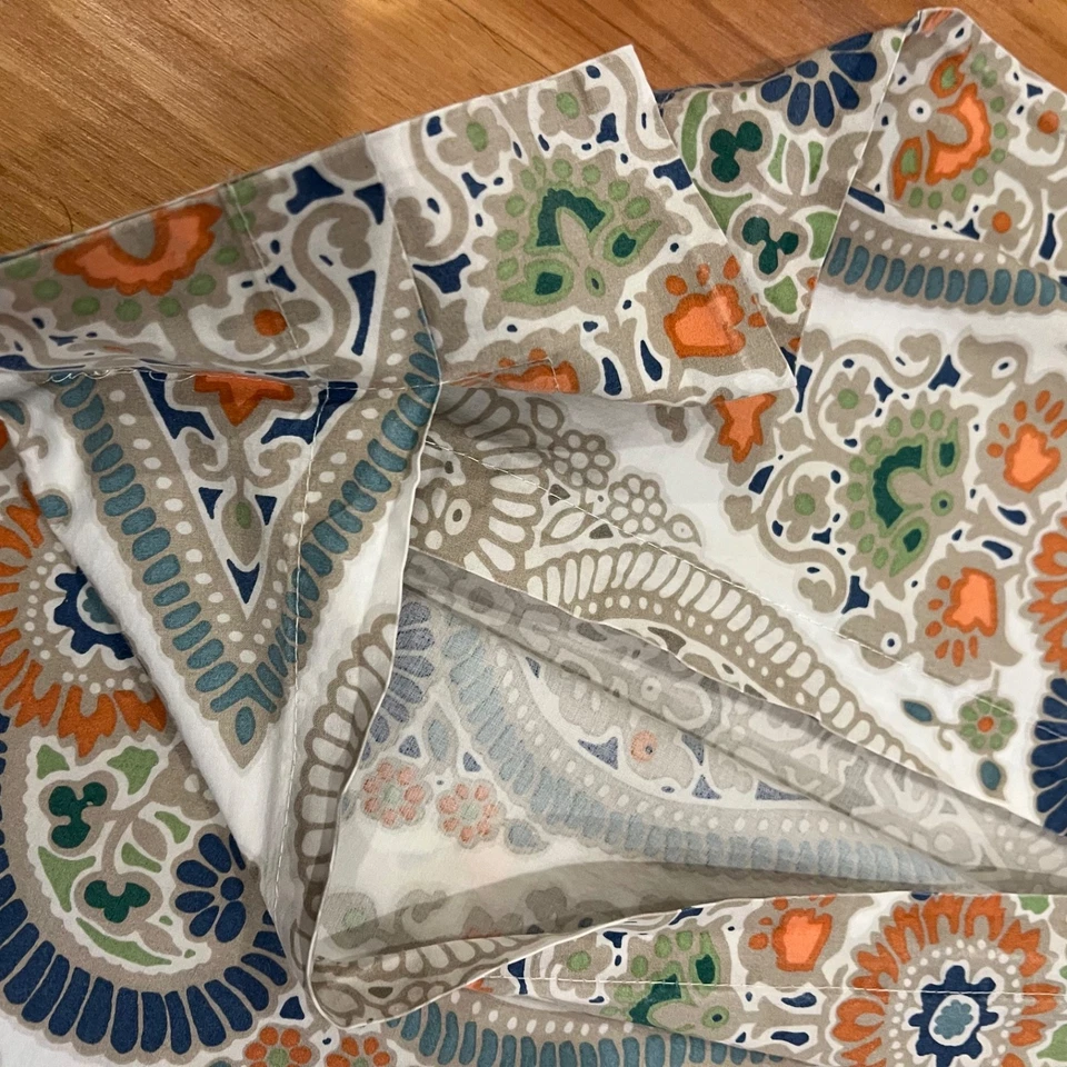 Fundas falsas de almohada Pottery Barn 2 euros cesárea cachemira naranja azul beige algodón Foto 4 de 4