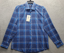 DOCKERS Dress Shirt Men's L Multi Plaid Casual Long Sleeve Fitted Stretch Collar