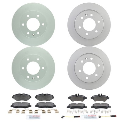 Bosch Quietcast Front Rear Rotors Semi-Met Disc Brake Pad Kit For Sprinter 2500