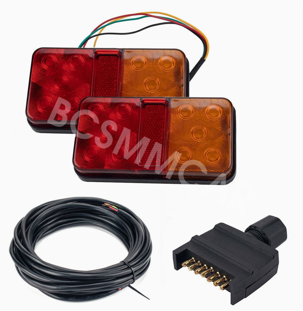 10LED Trailer Rear Tail Light Stop Brake Indicator Turn Signal Lamp Waterproof