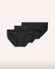 Jockey Seamfree Bikini, black stripe / black / black - 3 Pack