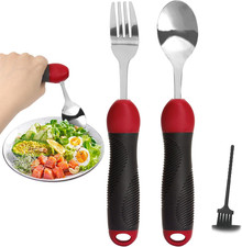 Adaptive Utensils, Weighted Special Supplies Spoon Fork Set, Weak Hand Grip Ha