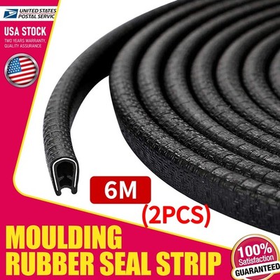 2PCS×6M Rubber Edge Trim U Channel Rubber Seal Strip Rubber Edge Protector Trim