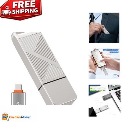 Stylish 128GB USB 3.0 Flash Drive with High-Speed Transfer and USB-C Adapter